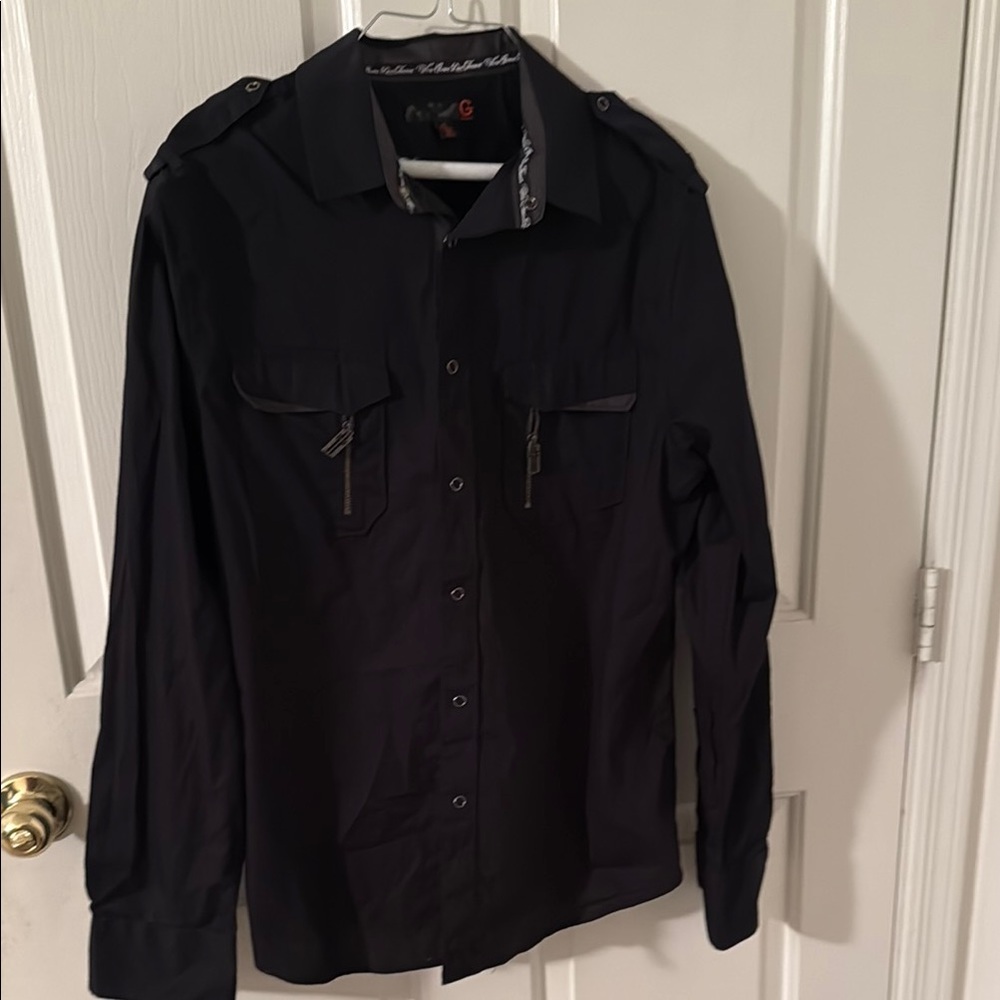 G by Guess Black Dress Shirt Soft Flannel
